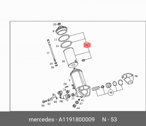 Фильтр масляный двигателя A 119 180 00 09 MERCEDES BENZ