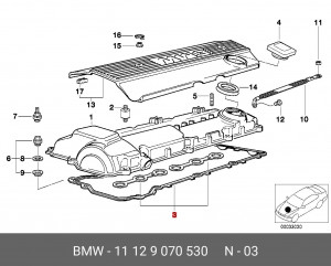 Прокладки ДВС (комплект) 11 12 9 070 530 BMW