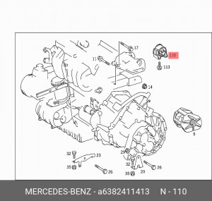 Подушка двигателя A6382411413 MERCEDES BENZ