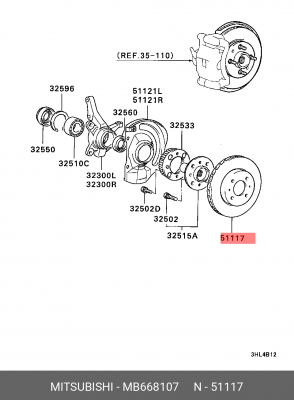 Диск тормозной MB668107 MITSUBISHI