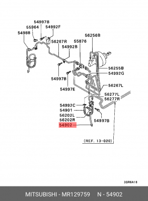 Шланг тормозной MR129759 MITSUBISHI