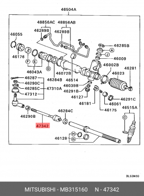 Наконечник рулевой тяги MB315160 MITSUBISHI