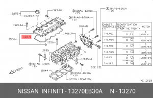 Прокладка крышки ГБЦ 13270-EB30A NISSAN