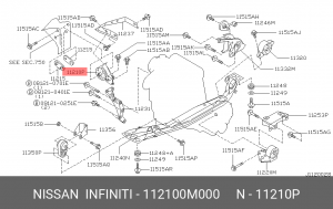 Подушка двигателя 11210-0M000 NISSAN