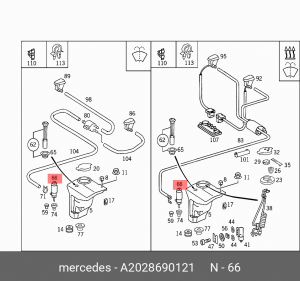 Электронасос стеклоомывателя A 202 869 01 21 MERCEDES BENZ