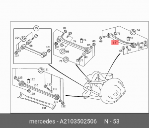 Рычаг подвески A 210 350 25 06 MERCEDES BENZ