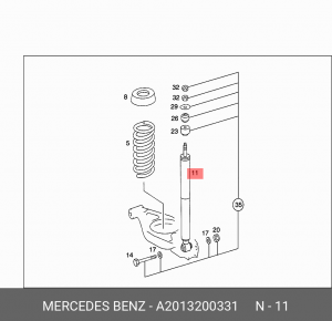Амортизатор подвески A2013200331 MERCEDES BENZ