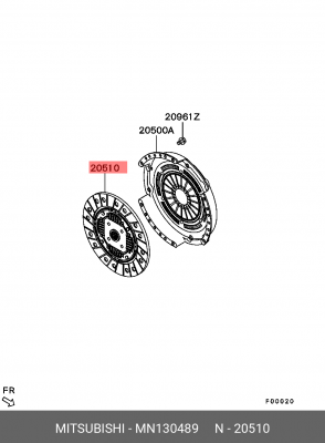 Диск сцепления MN130489 MITSUBISHI