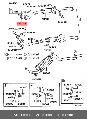Прокладка системы выпуска ОГ MB687003 MITSUBISHI
