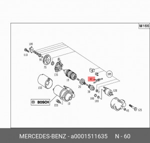 Вилка бендикса стартера A 000 151 16 35 MERCEDES BENZ