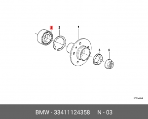 Подшипник ступицы колеса 33 41 1 124 358 BMW