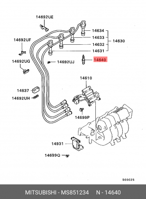 Свеча зажигания MS851234 MITSUBISHI