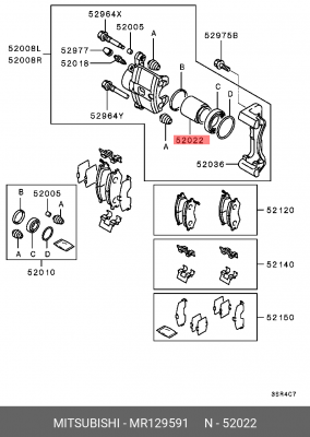 Поршень тормозного суппорта MR129591 MITSUBISHI