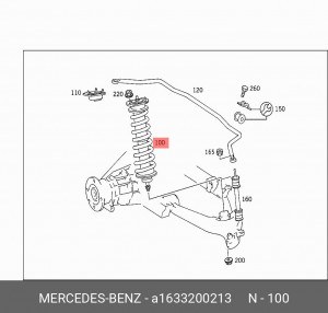 Амортизатор подвески A1633200213 MERCEDES BENZ