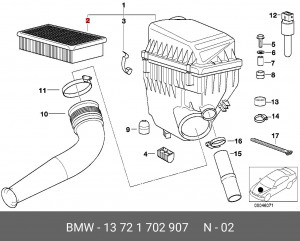 Фильтр воздушный 13 72 1 702 907 BMW