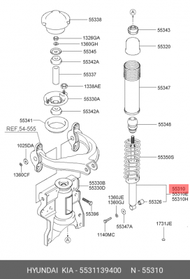 Амортизатор подвески 5531139400 HYUNDAI KIA