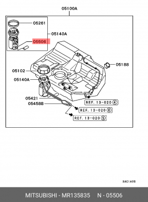 Фильтр топливный MR135835 MITSUBISHI