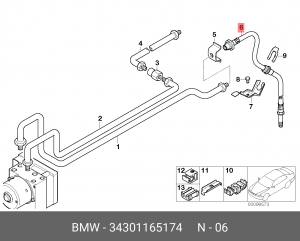 Шланг тормозной 34 30 1 165 174 BMW