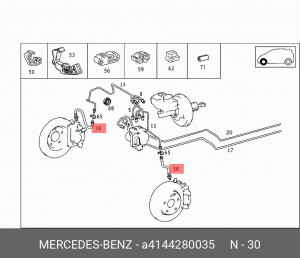 Шланг тормозной A4144280035 MERCEDES BENZ