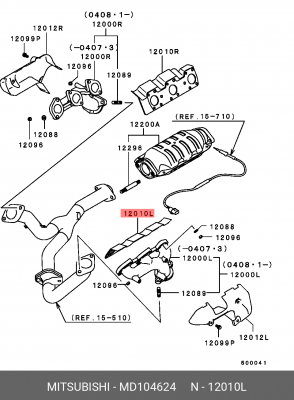 Прокладка выпускного коллектора MD104624 MITSUBISHI