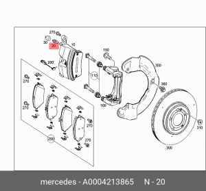 Штуцер прокачки A 000 421 38 65 MERCEDES BENZ