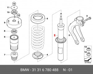 Амортизатор подвески 31 31 6 780 488 BMW