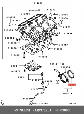 Сальник коленвала MD372251 MITSUBISHI