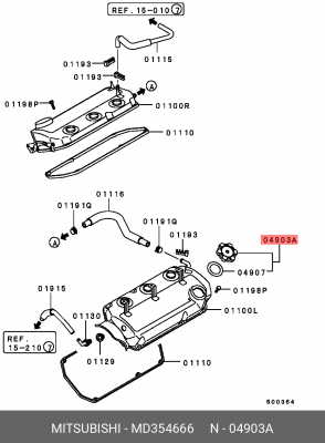 Крышка маслозаливной горловины MD354666 MITSUBISHI