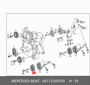Ролик ремня приводного A6112340293 MERCEDES BENZ