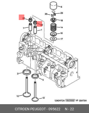 Колпачок маслосъемный 0956 22 CITROEN PEUGEOT