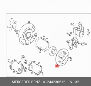 Диск тормозной A1244230512 MERCEDES BENZ