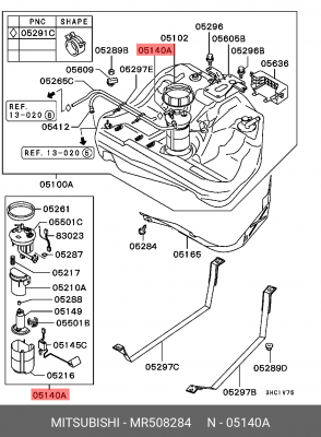 Насос электрический топливной системы в сборе MR508284 MITSUBISHI