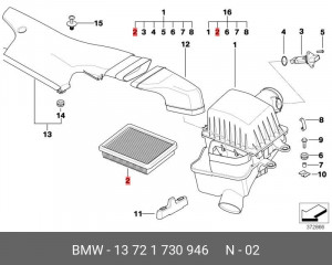 Фильтр воздушный 13 72 1 730 946 BMW