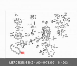 Ремень приводной A0049973392 MERCEDES BENZ