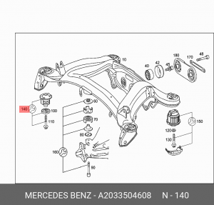 Сайлентблок задней балки A 203 350 46 08 MERCEDES BENZ
