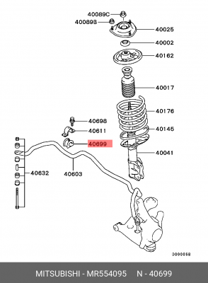 Сайлентблок стабилизатора MR554095 MITSUBISHI