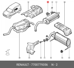 Резинка крепления глушителя 7700779356 RENAULT