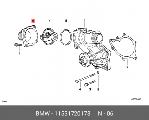 Корпус термостата системы охлаждения 11 53 1 720 173 BMW
