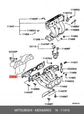 Прокладка впускного коллектора MD068905 MITSUBISHI