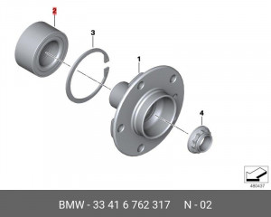 Подшипник ступицы колеса 33 41 6 762 317 BMW