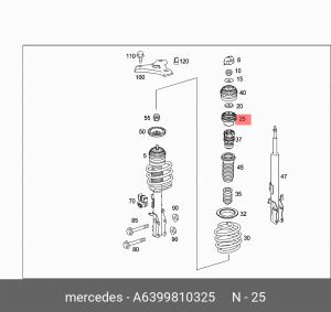 Подшипник опоры амортизатора подвески A 639 981 03 25 MERCEDES BENZ
