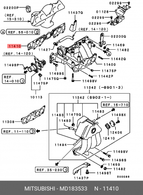 Прокладка впускного коллектора MD183533 MITSUBISHI