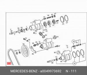 Ремень приводной A0049973692 MERCEDES BENZ