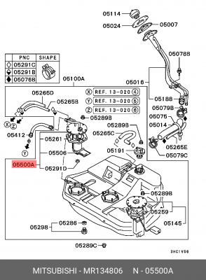 Насос электрический топливной системы в сборе MR134806 MITSUBISHI