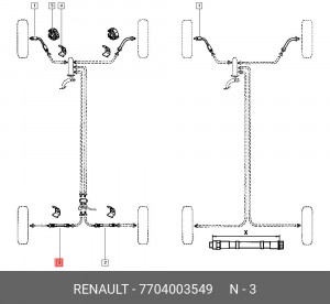 Шланг тормозной 7704003549 RENAULT