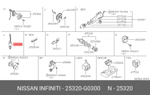 Клипса крепежная 25320-G0300 NISSAN