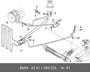 Шланг ГУР 32 41 1 095 526 BMW