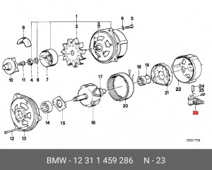 Реле регулятор напряжения генератора 12 31 1 459 286 BMW