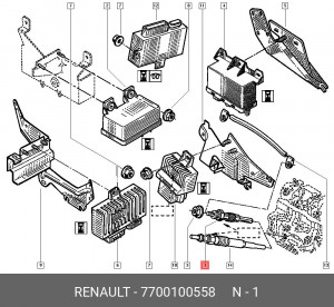 Свеча накаливания 7700100558 RENAULT