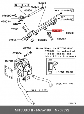 Кольцо уплотнительное топливной системы 1465A188 MITSUBISHI